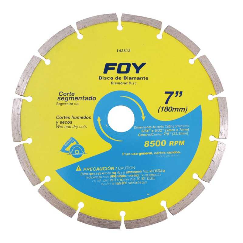 143513 Disco de diamante segmentado 7" Foy 143513 FOY