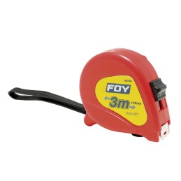 142125 Flexómetro con carcasa de plástico rojo 3 m x 1/2" Foy 142125 FOY