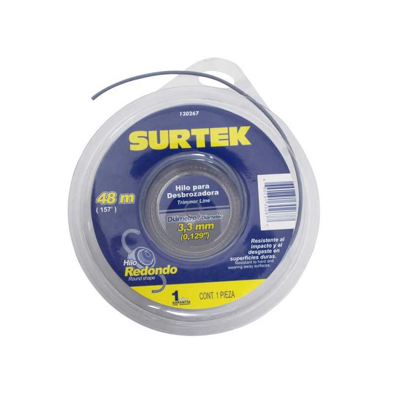 130267 Nailon para desbrozadora doble blíster 3.3 mm x 48 m Surtek 130267 SURTEK