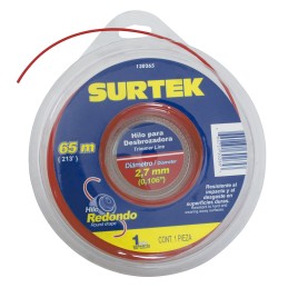 130265 Nailon para desbrozadora doble blíster 2.7 mm x 65 m Surtek 130265 SURTEK