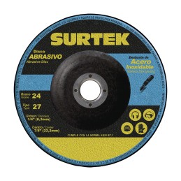 128201 Disco abrasivo tipo 27 para metal 7" x 1/4" Surtek 128201 SURTEK