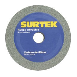 128033 Rueda abrasiva de carburo de silicio grano 80 6" x 1" Surtek 128033 SURTEK