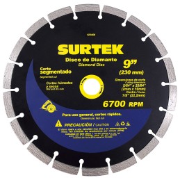 123468 Disco de diamante segmentado 9" Surtek 123468 SURTEK