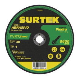 123335 Disco abrasivo tipo 1 para piedra 7" x 9/64" Surtek 123335 SURTEK