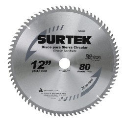 120632 Disco para sierra circular para corte madera 80 dientes 12" Surtek 120632 SURTEK