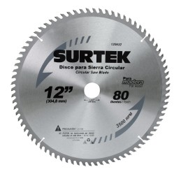 120603 Disco para sierra circular para corte madera 60 dientes 7-1/4" Surtek 120603 SURTEK