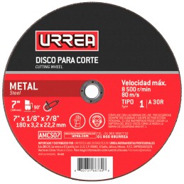 AMCS04 Disco abrasivo tipo 1 para metal 4-1/2" x 1/16" Urrea AMCS04 URREA