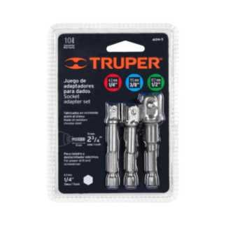 Adaptadores Para Dados, 1/4", 3/8" Y 1/2", 3 Piezas Truper 10752