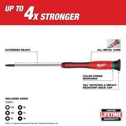 Desarmadores de Precisión Torx estuche 6 piezas MILWAUKEE 48222610