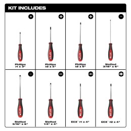 Desarmadores ECX 8 piezas MILWAUKEE 48222708