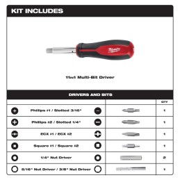 Desarmador Multipunta ECX 11 en 1 MILWAUKEE 48222760