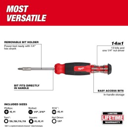 Desarmador Multipunta Torx 14 en 1 MILWAUKEE 48222900