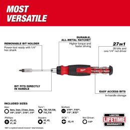 Desarmador Multipunta Matraca 27 en 1 MILWAUKEE 48222904