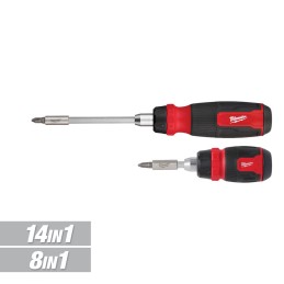 Desarmadores Multipunta Matraca 14 en 1 y 8 en 1 2 piezas MILWAUKEE 48222905