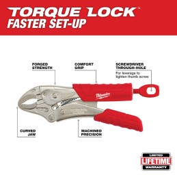 Pinzas de presión torque Lock mordaza curva 5" MILWAUKEE 48223405