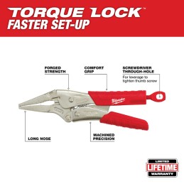 Pinzas de presión torque Lock punta larga 9" MILWAUKEE 48223409