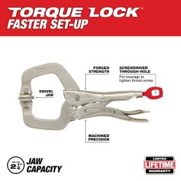 Pinzas de presión torque Lock mordaza C 6" tenaza girable MILWAUKEE 48223522