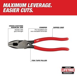 Pinzas de electricista 9" con crimpadora MILWAUKEE 48226500