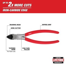 Pinzas de corte diagonal 8" MILWAUKEE 48226508