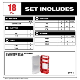 Puntas de Impacto Shockwave 18 piezas MILWAUKEE 48324403