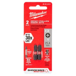 Punta de Impacto phillips No3 x 1" 2 piezas MILWAUKEE 48324413