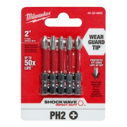 Puntas de Impacto phillips No2 x 2" 5 piezas MILWAUKEE 48324602