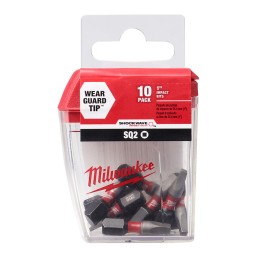 Puntas de Impacto cuadrada No2 x 1" bote de 10 piezas MILWAUKEE 48324607