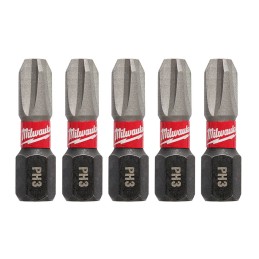 Puntas De Impacto Phillips 3 X 1" 5 Piezas MILWAUKEE AMIL48324663