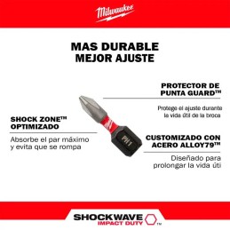 Punta de Impacto phillips No1 x 1" MILWAUKEE 48324711