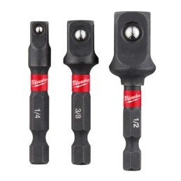 Puntas adaptador hexagonales para dados 3 piezas 1/4", 3/8",1/2" MILWAUKEE 48325033