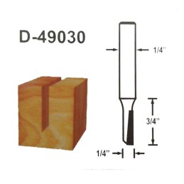 Fresa Recta 2 Filos 1/4" Larga Ct Zanco 1/4" MAKITA ACCESORIOS D49030