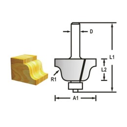 Fresa Romana 1 1/2" Ct Zanco 1/4" MAKITA ACCESORIOS D50099