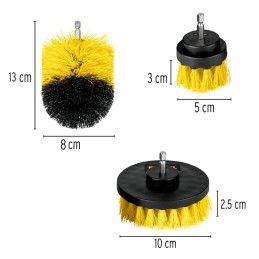 Juego de 3 cepillos multiusos para taladro Pretul 28152