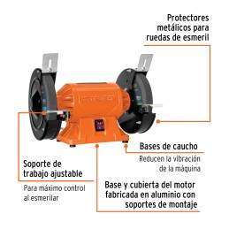 Esmeril de banco de 8" de 3/4 Hp Truper 12786