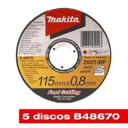 Esmeriladora Angular 4-1/2" 10,000 rpm 710 W + 5 Discos B48670 Makita 9554HNG