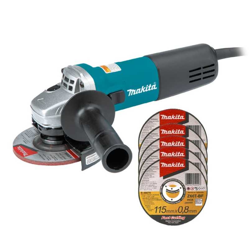 Esmeriladora Angular 4-1/2" 710 W + 5 discos B48670 Makita 9557HNG