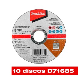 Esmeriladora Angular 4-1/2" 720 W + 10 Discos D71685 Makita GA4534