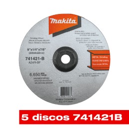 Esmeriladora Angular 7" Y 9" 2,200 W + 5 Discos 741421B Makita GA9020