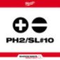 Punta doble phillips No2 y plana 10 x 1/4" MILWAUKEE 48324310