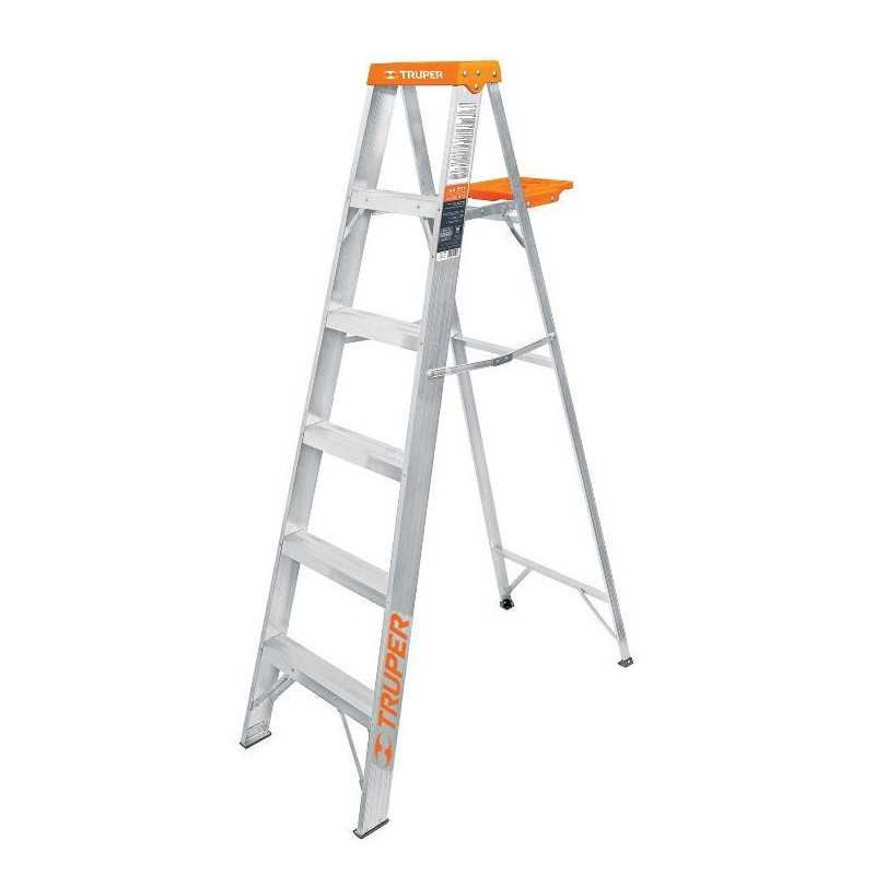 Escalera de tijera tipo II, 9 escalones, con bandeja TRUPER 10436