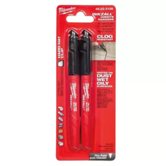 Marcadores líquidos Inkzall punta fina negro 2 piezas MILWAUKEE 48223105