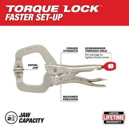 Pinzas de presión torque Lock mordaza C 6" tenaza girable MILWAUKEE 48223522