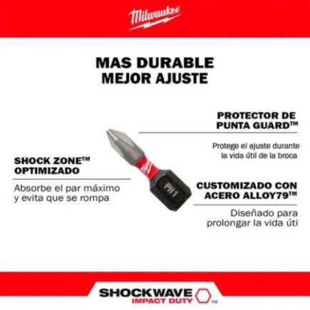 Punta de Impacto phillips No1 x 1" MILWAUKEE 48324711