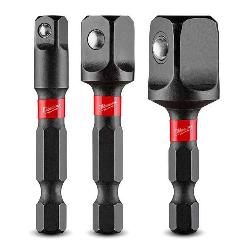 Puntas adaptador hexagonales para dados 3 piezas 1/4", 3/8",1/2" MILWAUKEE 48325033