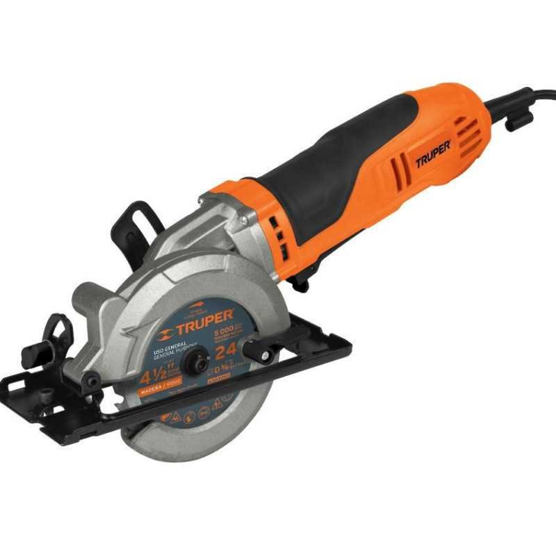 Sierra circular 4-1/2" 750 W 5,000 rpm disco carburo tugsteno TRUPER SICI-4-1/2A