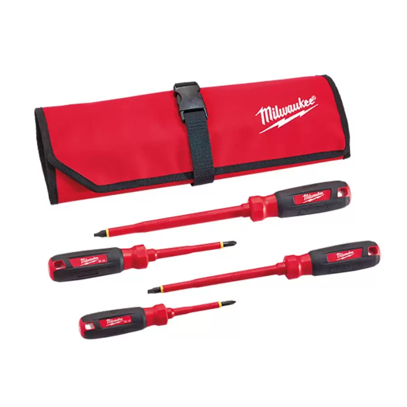 Desarmadores Insulados 1,000 V 4 piezas MILWAUKEE 48222204