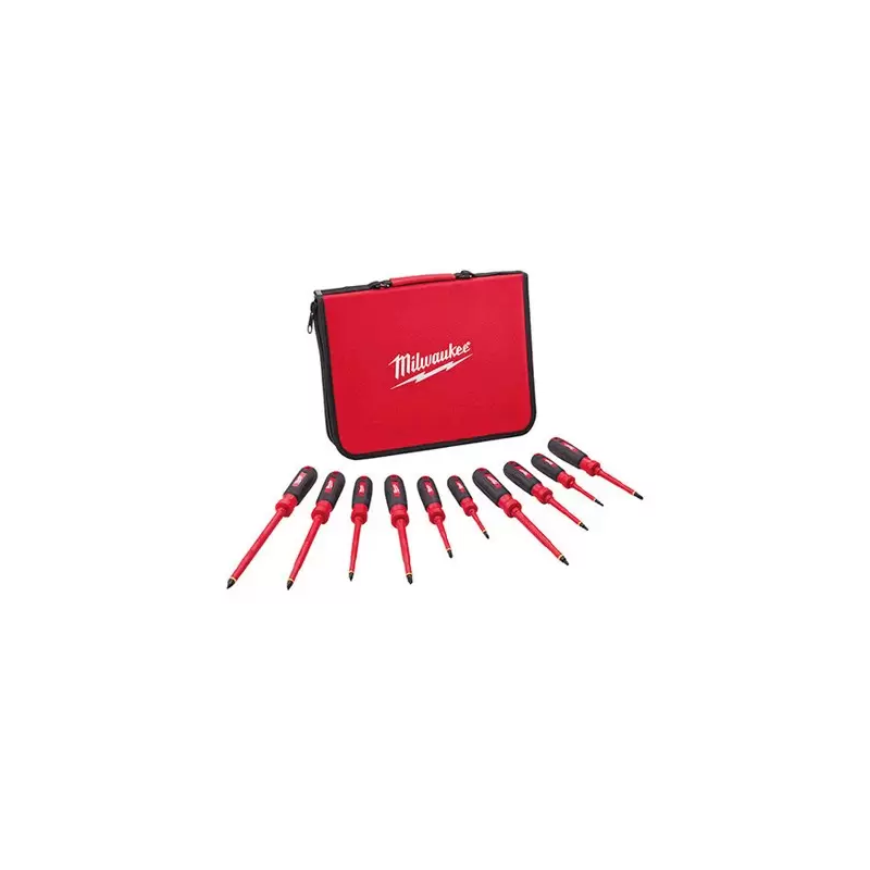 Desarmadores Insulados 1,000 V estuche 10 piezas MILWAUKEE 48222210