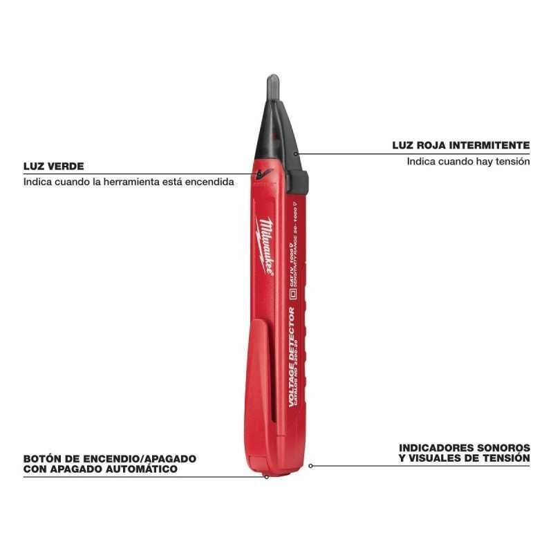 Detector Voltaje 50-1,000 V luz Led Milwaukee 2202-20
