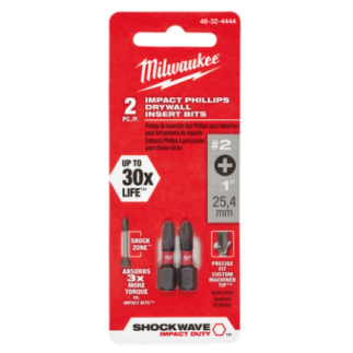 Puntas de Impacto phillips R No2 x 1" 2 piezas MILWAUKEE 48324444