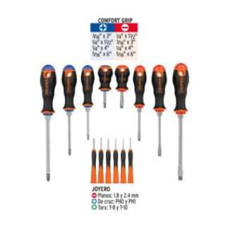 Desarmadores, Mango Comfort Grip Blister 14 Piezas 14197